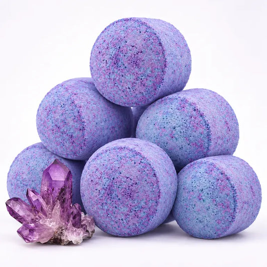Paarsblauwe Amethist Creed Chill Pills met amethistkristal