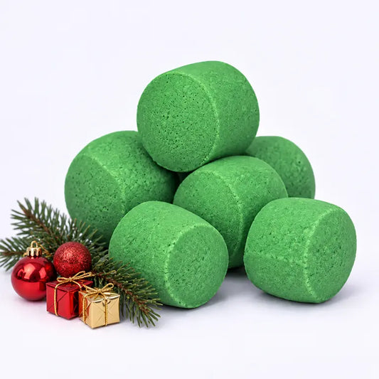 Groene Feestelijke Ochtend Chill Pills met kerstdecoratie